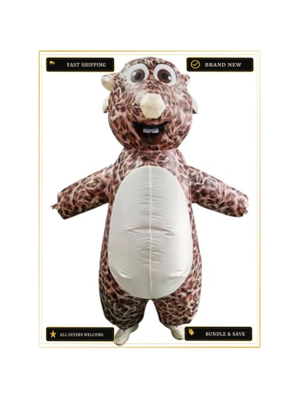 Adult Inflatable Cartoon Mouse Costume Plush Blow Up Suit Halloween Cosplay